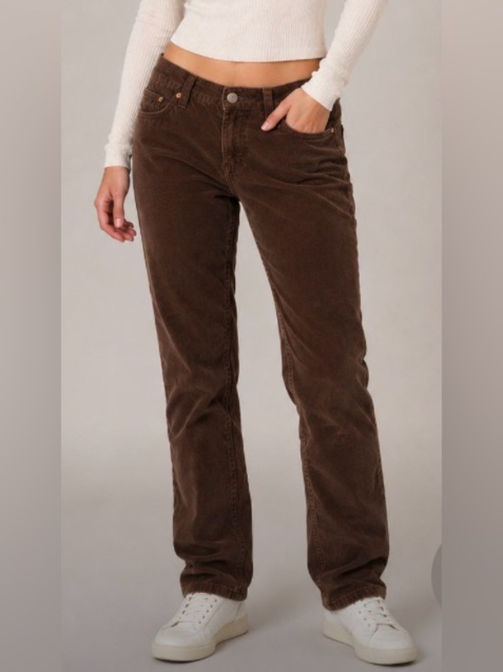 True Religion Women’s Chocolate Corduroy Trousers Size 32